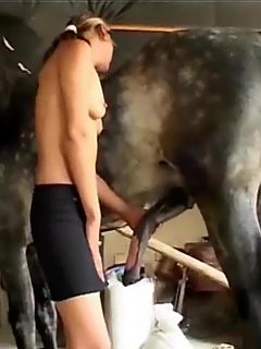 Girl sucking horse dick